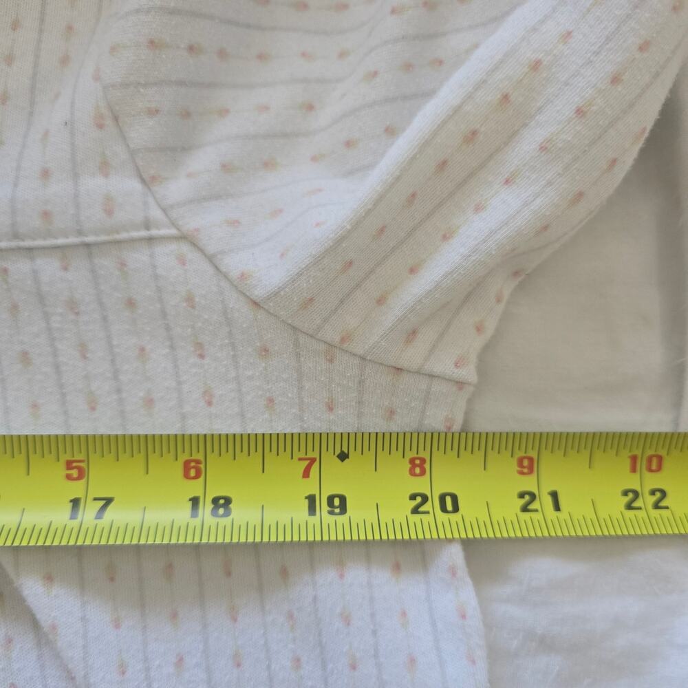 Eileen West White Striped Long Sleeve Night Gown-S Babydoll Lace Trim Cottage - Picture 7 of 8